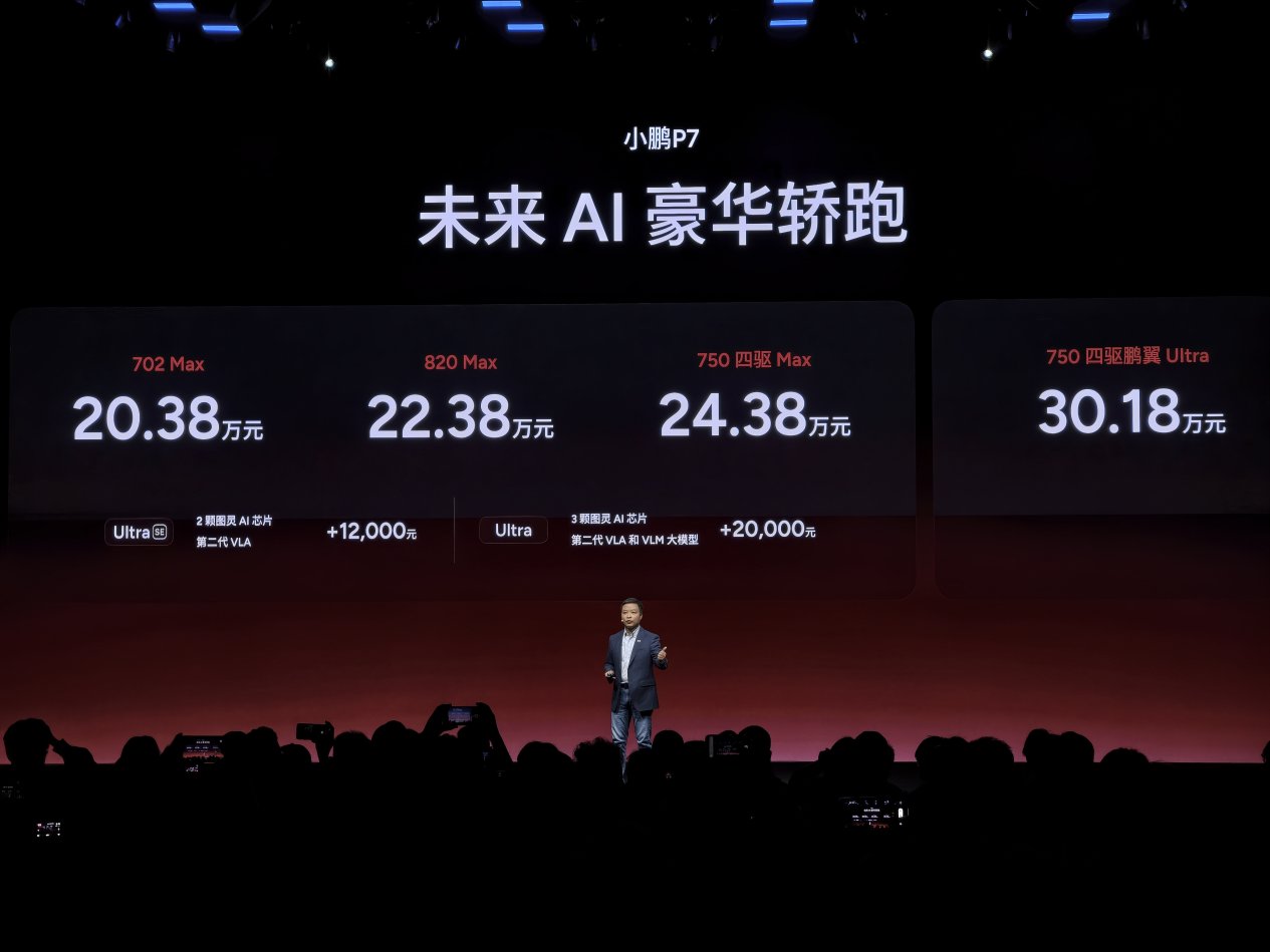 小鹏P7携第二代VLA上市,新增三色售价20.38万元起