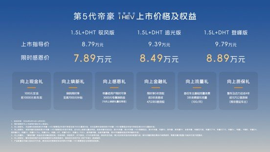 2L级刷新全球低油耗标准,第5代帝豪 i-HEV智擎混动7.89万起全球上市