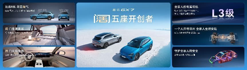 起步即搭载L3架构，阔五座开创者启境GX7正式预售24.99万起