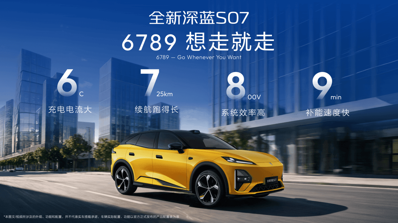 6C超充+725km续航 全新深蓝S07上新14.99万元起